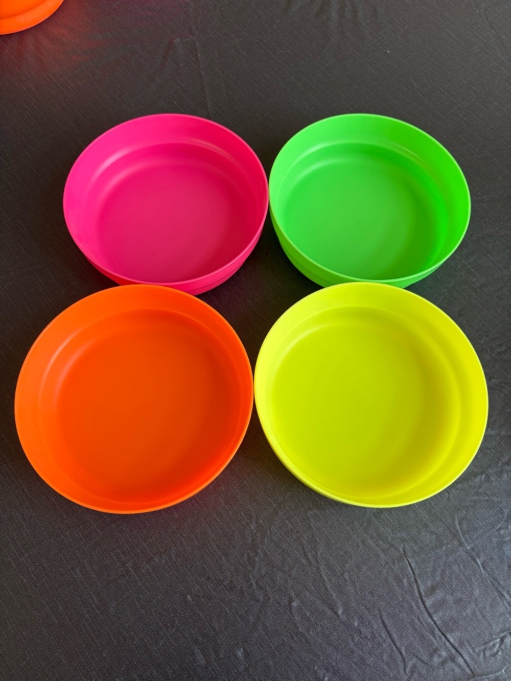 Tupperware Neon Party Bowls in Pink, Green, Orange, Yellow